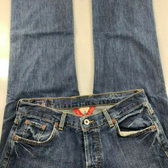 Lucky Brand Easy Rider Dark Wash Button Flap FF26 AD32 - Picture 2 of 5